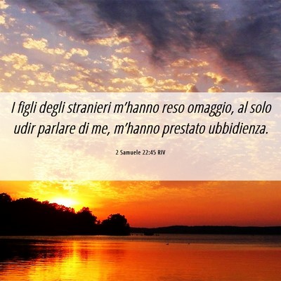 Picture 06 - 2 Samuele 22:45 RIV - I figli degli stranieri m’hanno reso omaggio, - Bible Verse Picture