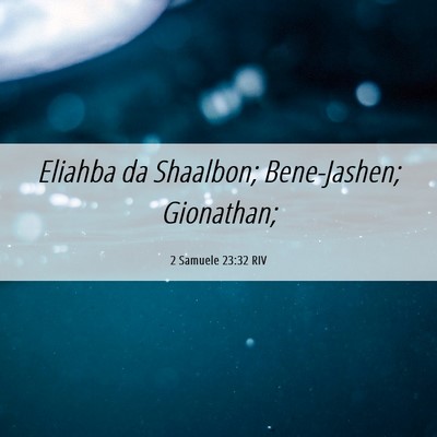 Picture 06 - 2 Samuele 23:32 RIV - Eliahba da Shaalbon; Bene-Jashen; - Bible Verse Picture
