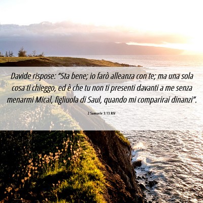 Picture 06 - 2 Samuele 3:13 RIV - Davide rispose: “Sta bene; io farò alleanza - Bible Verse Picture