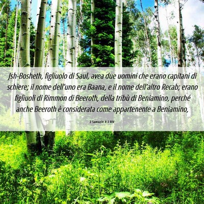 Picture 06 - 2 Samuele 4:2 RIV - Jsh-Bosheth, figliuolo di Saul, avea due uomini - Bible Verse Picture