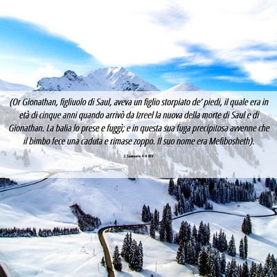 Picture 06 - 2 Samuele 4:4 RIV - (Or Gionathan, figliuolo di Saul, aveva un figlio - Bible Verse Picture