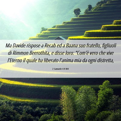 Picture 06 - 2 Samuele 4:9 RIV - Ma Davide rispose a Recab ed a Baana suo - Bible Verse Picture