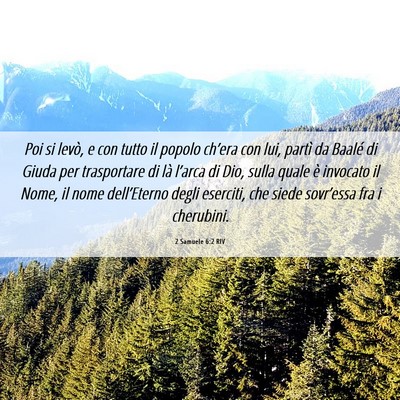 Picture 06 - 2 Samuele 6:2 RIV - Poi si levò, e con tutto il popolo ch’era con - Bible Verse Picture