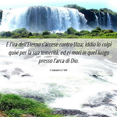 Picture 06 - 2 Samuele 6:7 RIV - E l’ira dell’Eterno s’accese contro Uzza; - Bible Verse Picture