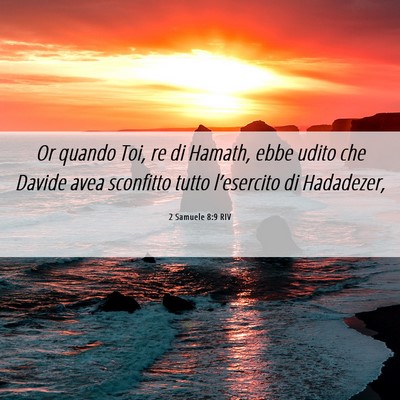 Picture 06 - 2 Samuele 8:9 RIV - Or quando Toi, re di Hamath, ebbe udito che - Bible Verse Picture