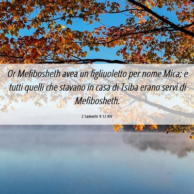 Picture 06 - 2 Samuele 9:12 RIV - Or Mefibosheth avea un figliuoletto per nome - Bible Verse Picture
