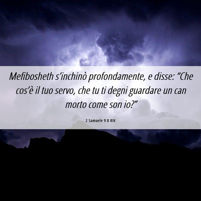 Picture 06 - 2 Samuele 9:8 RIV - Mefibosheth s’inchinò profondamente, e disse: - Bible Verse Picture