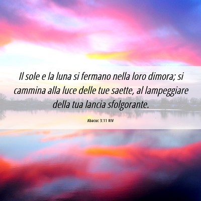Picture 06 - Abacuc 3:11 RIV - Il sole e la luna si fermano nella loro dimora; - Bible Verse Picture