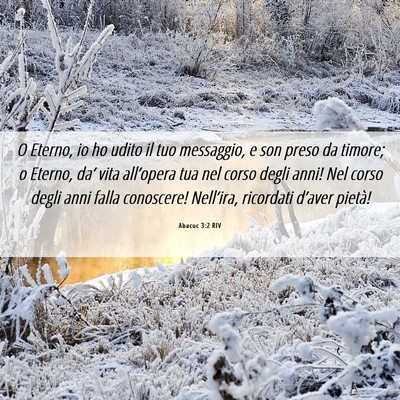 Picture 06 - Abacuc 3:2 RIV - O Eterno, io ho udito il tuo messaggio, e son - Bible Verse Picture