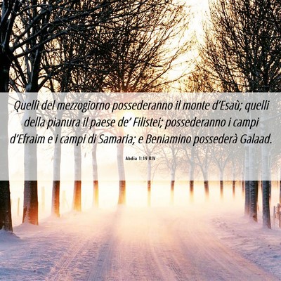 Picture 06 - Abdia 1:19 RIV - Quelli del mezzogiorno possederanno il monte - Bible Verse Picture