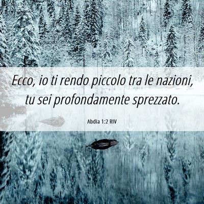 Picture 06 - Abdia 1:2 RIV - Ecco, io ti rendo piccolo tra le nazioni, tu sei - Bible Verse Picture