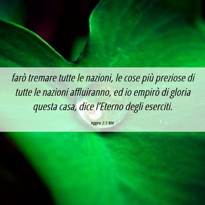 Picture 06 - Aggeo 2:7 RIV - farò tremare tutte le nazioni, le cose più - Bible Verse Picture