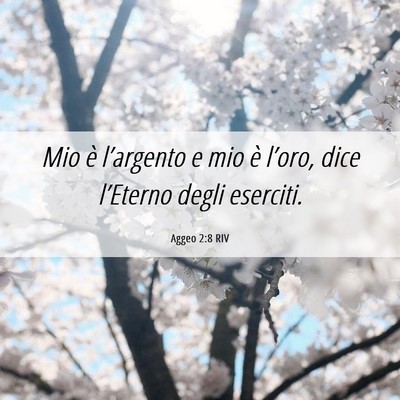 Picture 06 - Aggeo 2:8 RIV - Mio è l’argento e mio è l’oro, dice - Bible Verse Picture