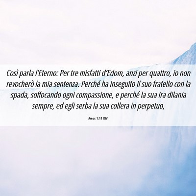 Picture 06 - Amos 1:11 RIV - Così parla l’Eterno: Per tre misfatti - Bible Verse Picture