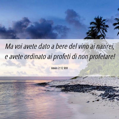 Picture 06 - Amos 2:12 RIV - Ma voi avete dato a bere del vino ai nazirei, e - Bible Verse Picture