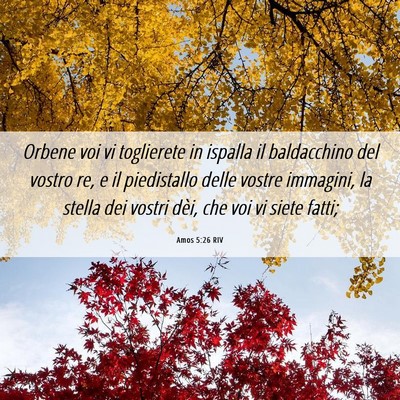 Picture 06 - Amos 5:26 RIV - Orbene voi vi toglierete in ispalla il - Bible Verse Picture
