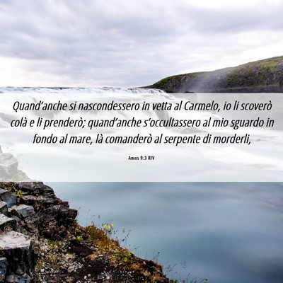 Picture 06 - Amos 9:3 RIV - Quand’anche si nascondessero in vetta al - Bible Verse Picture