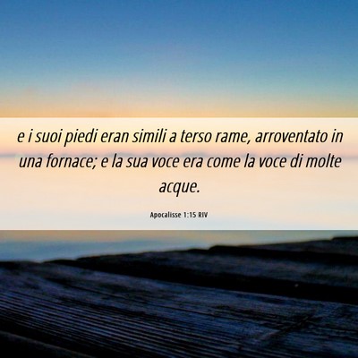 Picture 06 - Apocalisse 1:15 RIV - e i suoi piedi eran simili a terso rame, - Bible Verse Picture
