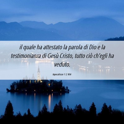 Picture 06 - Apocalisse 1:2 RIV - il quale ha attestato la parola di Dio e la - Bible Verse Picture