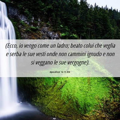 Picture 06 - Apocalisse 16:15 RIV - (Ecco, io vengo come un ladro; beato colui che - Bible Verse Picture