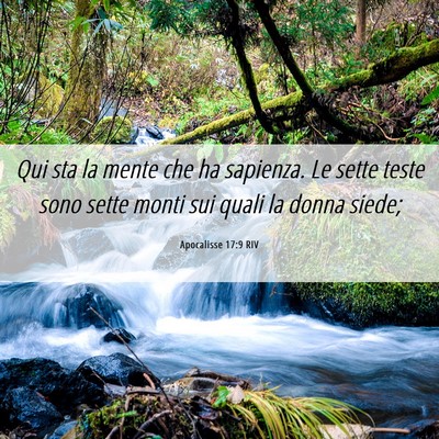 Picture 06 - Apocalisse 17:9 RIV - Qui sta la mente che ha sapienza. Le sette teste - Bible Verse Picture