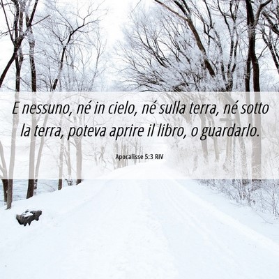 Picture 06 - Apocalisse 5:3 RIV - E nessuno, né in cielo, né sulla terra, né - Bible Verse Picture