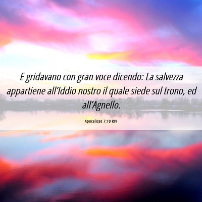 Picture 06 - Apocalisse 7:10 RIV - E gridavano con gran voce dicendo: La salvezza - Bible Verse Picture