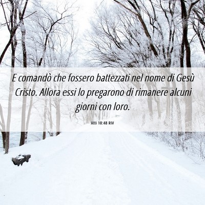 Picture 06 - Atti 10:48 RIV - E comandò che fossero battezzati nel nome di - Bible Verse Picture