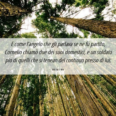 Picture 06 - Atti 10:7 RIV - E come l’angelo che gli parlava se ne fu - Bible Verse Picture