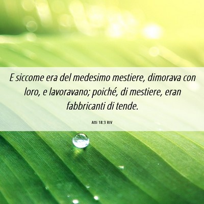 Picture 06 - Atti 18:3 RIV - E siccome era del medesimo mestiere, dimorava con - Bible Verse Picture