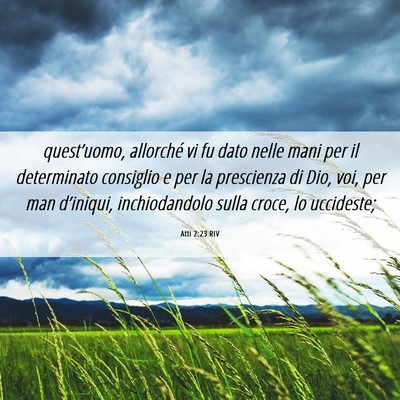 Picture 06 - Atti 2:23 RIV - quest’uomo, allorché vi fu dato nelle mani per - Bible Verse Picture
