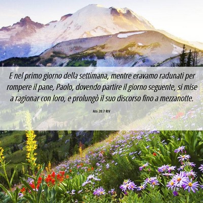 Picture 06 - Atti 20:7 RIV - E nel primo giorno della settimana, mentre - Bible Verse Picture