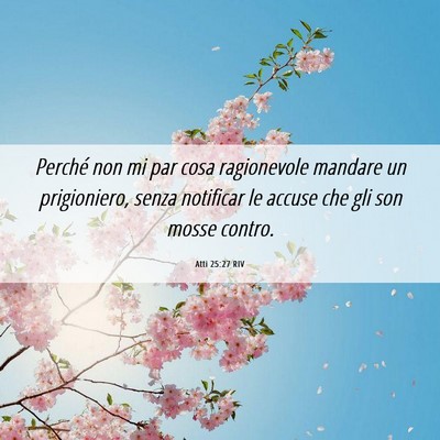 Picture 06 - Atti 25:27 RIV - Perché non mi par cosa ragionevole mandare un - Bible Verse Picture