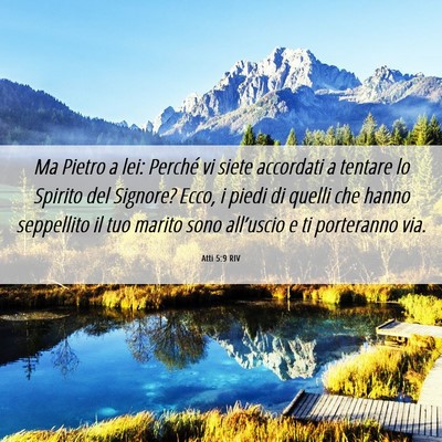 Picture 06 - Atti 5:9 RIV - Ma Pietro a lei: Perché vi siete accordati a - Bible Verse Picture