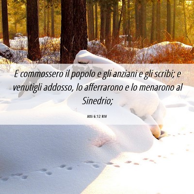 Picture 06 - Atti 6:12 RIV - E commossero il popolo e gli anziani e gli - Bible Verse Picture