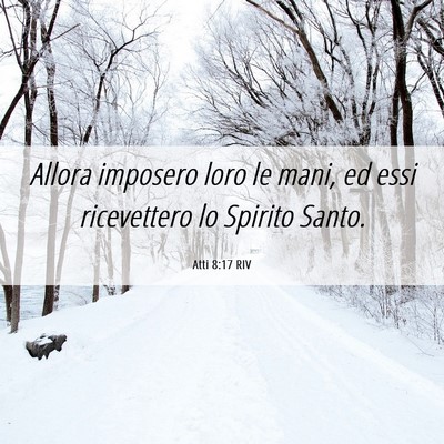 Picture 06 - Atti 8:17 RIV - Allora imposero loro le mani, ed essi ricevettero - Bible Verse Picture