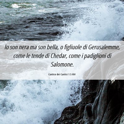 Picture 06 - Cantico dei Cantici 1:5 RIV - Io son nera ma son bella, o figliuole di - Bible Verse Picture