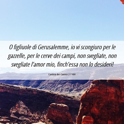 Picture 06 - Cantico dei Cantici 2:7 RIV - O figliuole di Gerusalemme, io vi scongiuro per - Bible Verse Picture