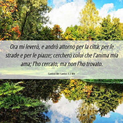 Picture 06 - Cantico dei Cantici 3:2 RIV - Ora mi leverò, e andrò attorno per la città, - Bible Verse Picture