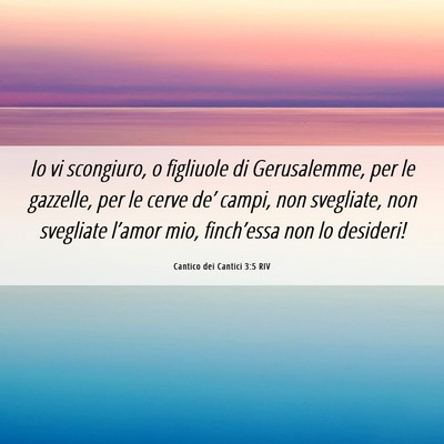 Picture 06 - Cantico dei Cantici 3:5 RIV - Io vi scongiuro, o figliuole di Gerusalemme, per - Bible Verse Picture