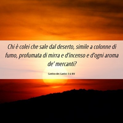 Picture 06 - Cantico dei Cantici 3:6 RIV - Chi è colei che sale dal deserto, simile a - Bible Verse Picture
