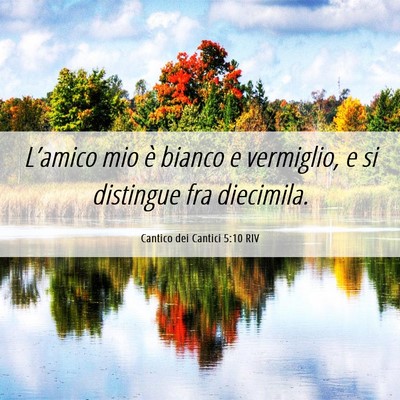 Picture 06 - Cantico dei Cantici 5:10 RIV - L’amico mio è bianco e vermiglio, e si - Bible Verse Picture