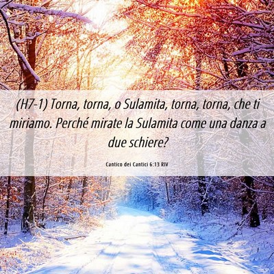 Picture 06 - Cantico dei Cantici 6:13 RIV - (H7-1) Torna, torna, o Sulamita, torna, torna, - Bible Verse Picture