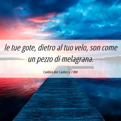 Picture 06 - Cantico dei Cantici 6:7 RIV - le tue gote, dietro al tuo velo, son come un - Bible Verse Picture