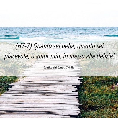 Picture 06 - Cantico dei Cantici 7:6 RIV - (H7-7) Quanto sei bella, quanto sei piacevole, o - Bible Verse Picture