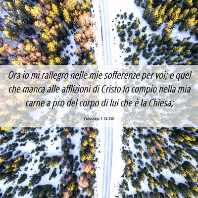 Picture 06 - Colossesi 1:24 RIV - Ora io mi rallegro nelle mie sofferenze per voi; - Bible Verse Picture