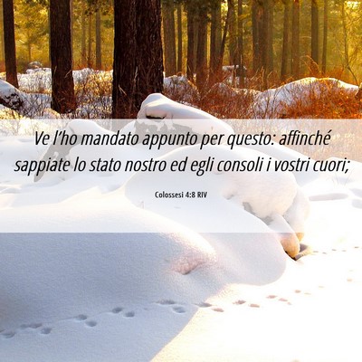 Picture 06 - Colossesi 4:8 RIV - Ve l’ho mandato appunto per questo: affinché - Bible Verse Picture