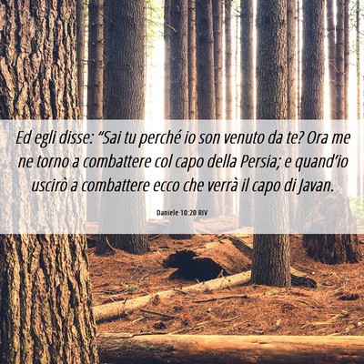 Picture 06 - Daniele 10:20 RIV - Ed egli disse: “Sai tu perché io son venuto da - Bible Verse Picture