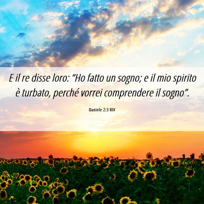 Picture 06 - Daniele 2:3 RIV - E il re disse loro: “Ho fatto un sogno; e il - Bible Verse Picture
