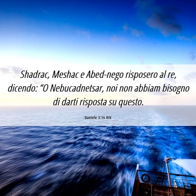 Picture 06 - Daniele 3:16 RIV - Shadrac, Meshac e Abed-nego risposero al re, - Bible Verse Picture
